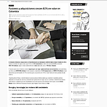 Fusiones y adquisiciones crecen 82% en valor en Colombia